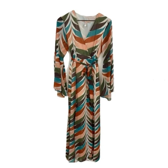 Anthropologie Hutch Sz 1X Elysees Geometric Wrap Maxi Dress Long Sleeve BNWOT - Picture 8 of 10